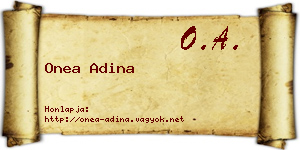 Onea Adina névjegykártya